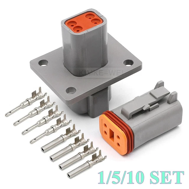 DEUTSCH DT SERIES 2 Pin/Way Flange Mount Connector Plug Kit DT042P