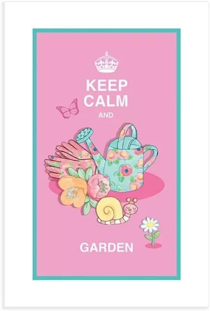 hcg Keep Calm And Garden Pink Single Tea Towel