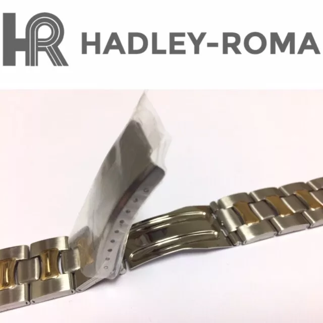 BRACELET DE MONTRE BRACELET EN ACIER INOXYDABLE ET PLAQUÉ OR 17 À 22 mm HADLEY-ROMA MB5797T 3