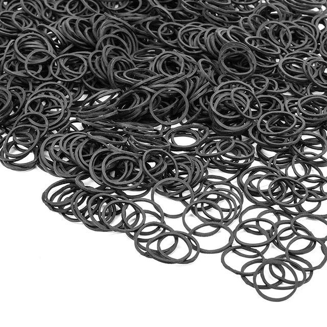 100 Pack Mini Rubber Bands Premium Elastic Bands Non Slip Small Hair Ties Black