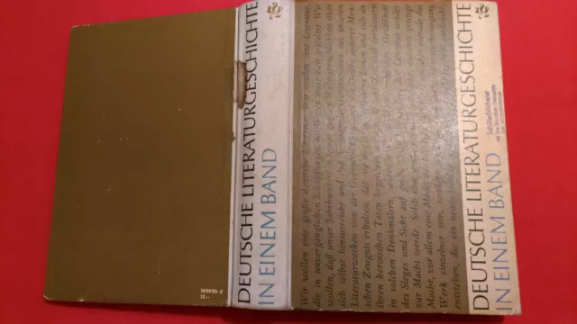 Deutsche Literaturgeschichte Volk und Wissen Berlin 1967 Schule Nachschlagwerk