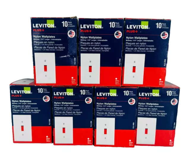 Leviton Nylon Toggle Wall Plate White 1 gang 10 ct each box (7-Pack)