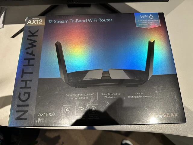 NETGEAR Nighthawk Tri-band AX12 12-Stream WiFi 6 Router (RAX200-100EUS)