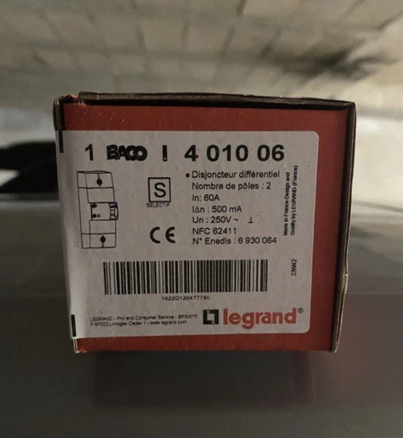Disjoncteur différentiel Hager type A - 16A - Electricité - Bâtir Moins