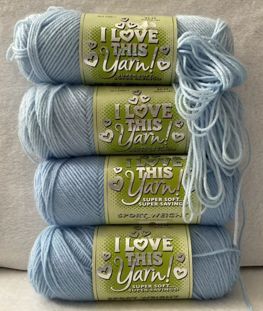 I Love This Yarn Super Soft GreyBeard Grey Acrylic 7oz 355 yds Lot 3 Skeins