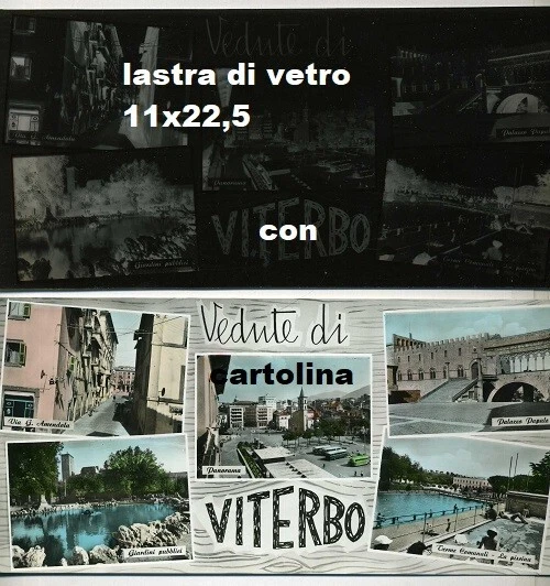 Viterbo- Lastra Di Vetro Con Cartolina - Anni 50-60