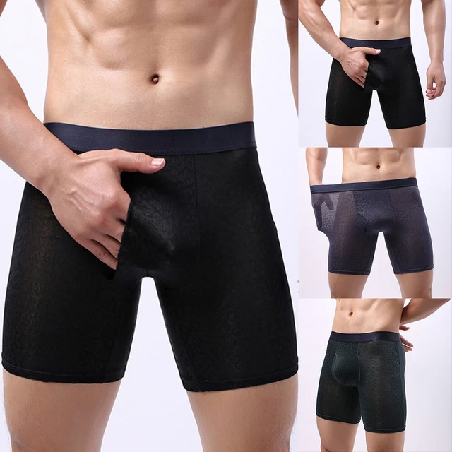 Panties Pants SHORTS Tights Jeans Fly Ice Leg Long Pouch Underwear With