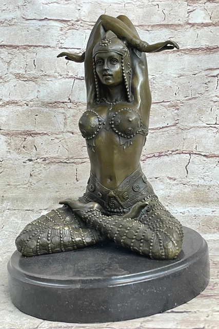 Vintage Style Chiparus Art Deco Sculpture Nude Female Yoga Pose Figurine Statue