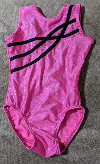EUC TUMBLEWEAR Hot Pink sparkle 6X-7 Stretch Gymnastic Dance LEOTARD