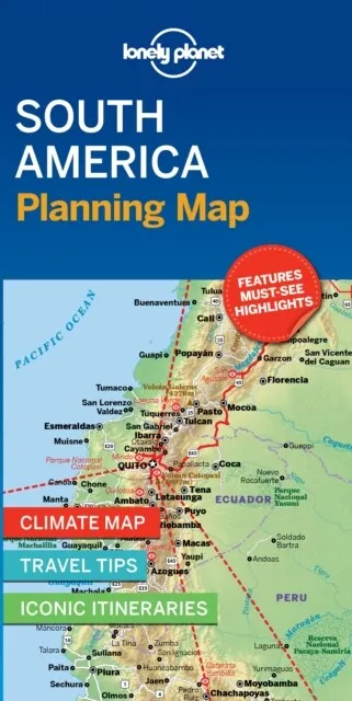 Lonely Planet South America Planning Map by Lonely Planet  NEW Book