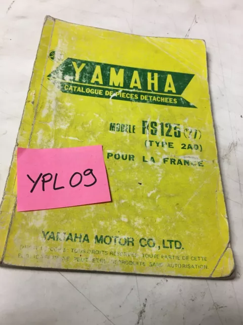 Yamaha RS125 type 2A0 1977 catalogue pièces détachées France RS 125 parts list