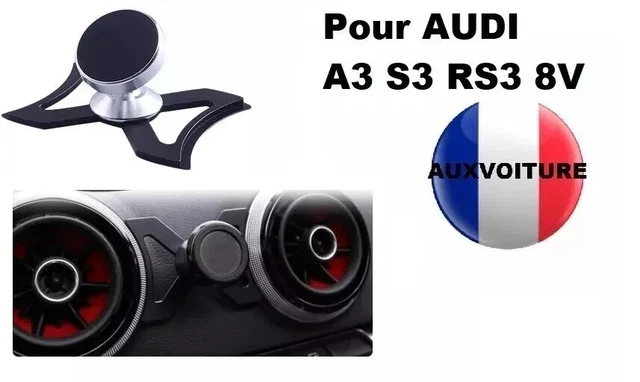 Support Téléphone Pour AUDI A3 E-tron 8V - Noir - Accessoire Auto Neuf