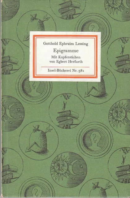 Insel-Bücherei IB 581/2 Lessing: Epigramme ... (11.-25.Tsd.)