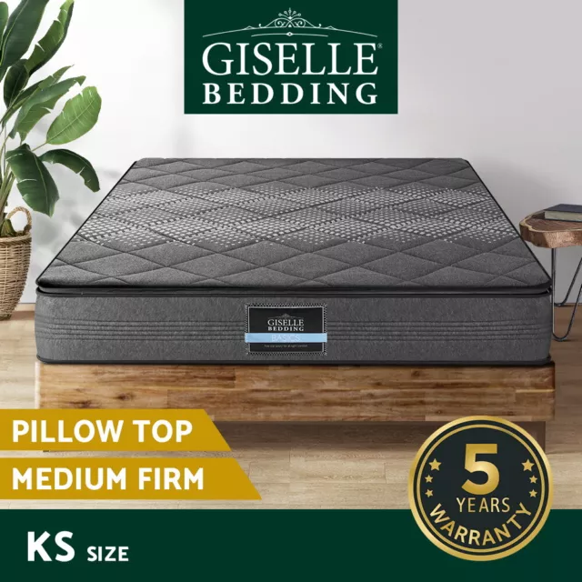 Giselle Bedding 16cm Mattress Pillow Top Bed Bonnell Spring Medium Firm KS