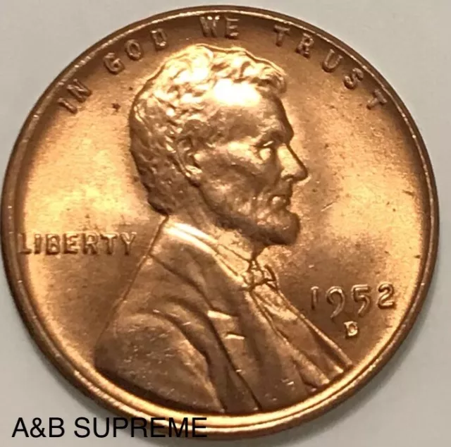 1952 D Lincoln Wheat Cent Bronze Penny Gem Bu Uncirculated