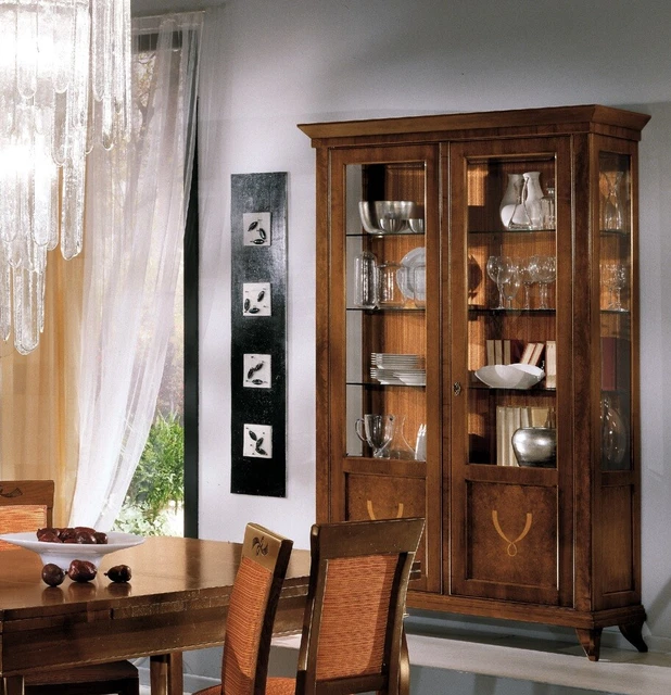 Vitrine Baroque Palazzo INT – Bois Et Verre, 206 Cm, Dorée, étagère
