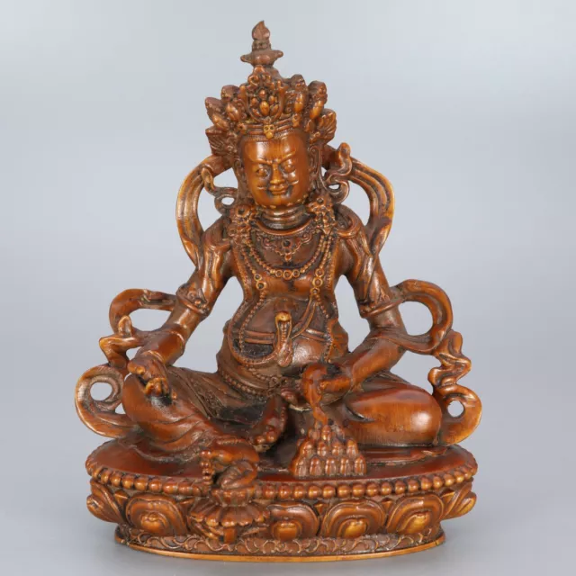 Chinese Exquisite Hand-carved Tibetan Buddha Carving Boxwood statue