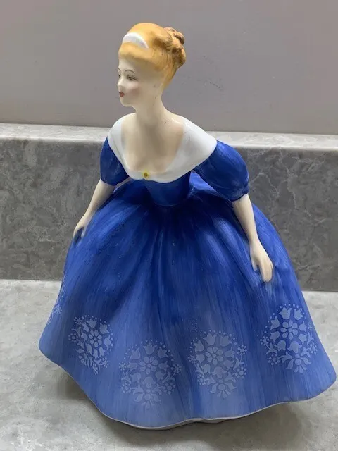 Royal Doulton Nina HN2347 Lady Blue Dress Porcelain Figurine England Vintage