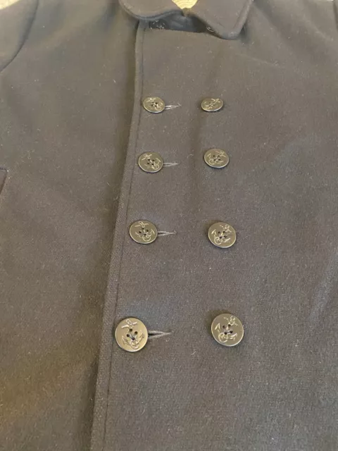 VTG SCHOTT U.S. Military Navy 740N Pea Jacket Button Front Wool Coat ...