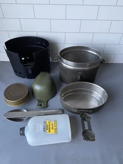 Three Crowns Vintage Swedish Military Trangia Mess Cooking Set M40 Stainlesst