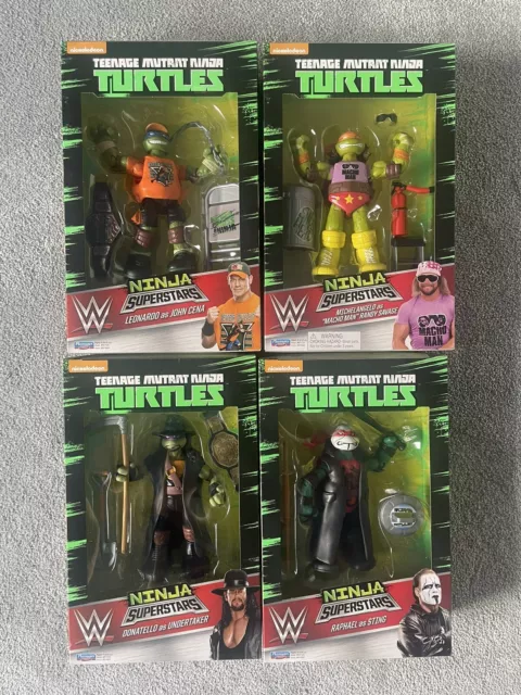 Teenage Mutant Ninja Turtles WWE 2016 Set Of 4 Figures Series 1 Sealed Playmates