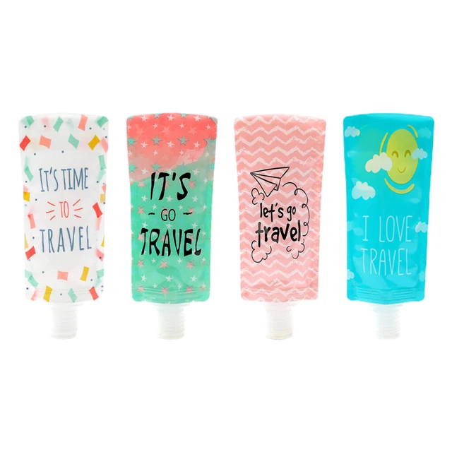 4 Pcs Lotion Bag Plastic Travel Hand Soap Bottle Liquor Squeeze Bottles
