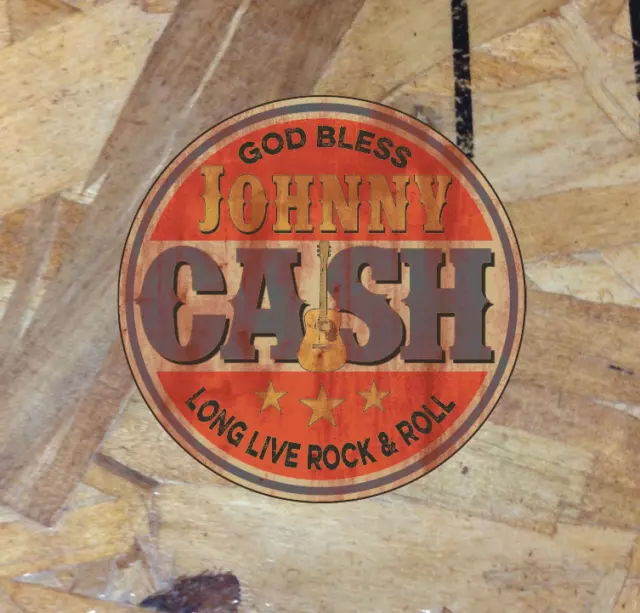 God Bless Johnny Cash Long Live Rock N Roll Decal Sticker Vintage Window Laptop