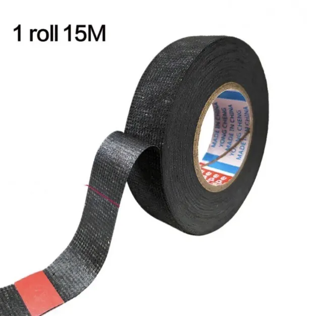 15m Heat Resistant Adhesive Cloth Fabric Tape For Car Auto Cable Harness Wiring