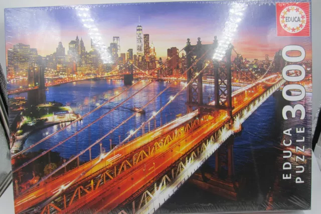 Educa HDR Jigsaw Puzzle 3000 Piece NEW SEALED #14824 Manhattan Sunset