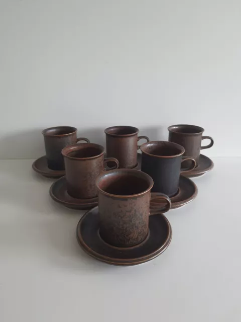 Finland Arabia Ruska 6 x Kaffeetasse mit Untertasse 2-tlg. WIE NEU !!!