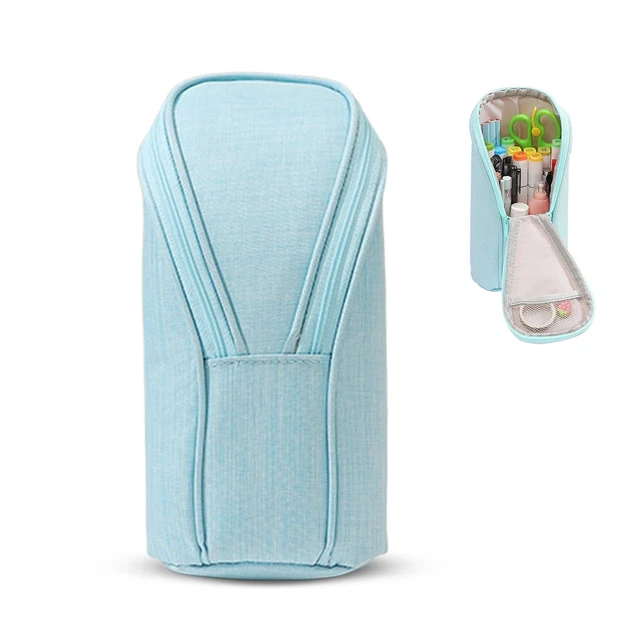 Procase Grande Trousse Scolaire 3 Compartiment, Trousse Compacte Multi Poches, Durable Et Anti-Salissant, Garçon Ou Fille, Étudiant Ou Écolier, École, Collège Ou Bureau, Noir, Voyage