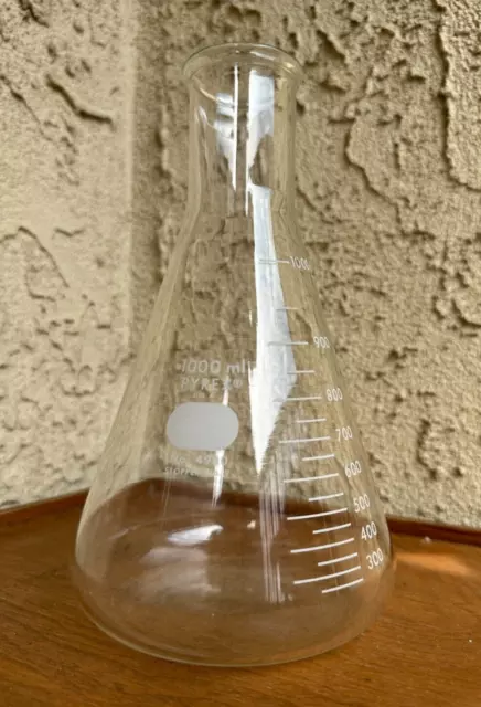 PYREX® 1000 ml Narrow Mouth Erlenmeyer Flask with Heavy Duty Rim
