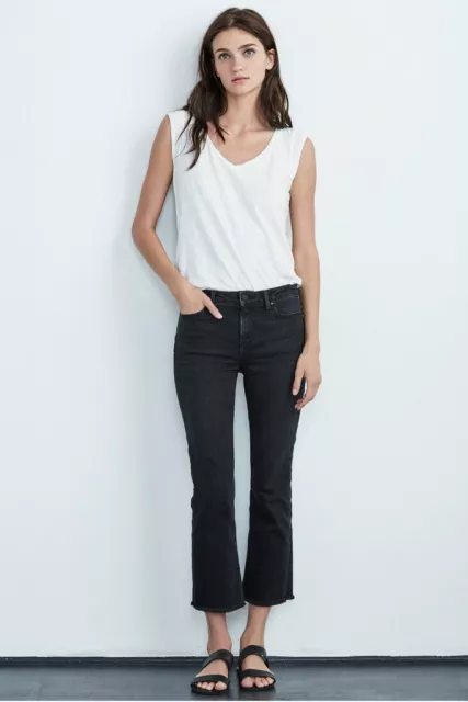 VELVET By Graham & Spencer Twiggy High Rise Crop Jean Denim Coal $169 B31