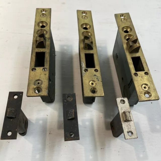 Antique LOT DOOR LOCK HARDWARE BRASS STEEL Restoration Salvage As Found