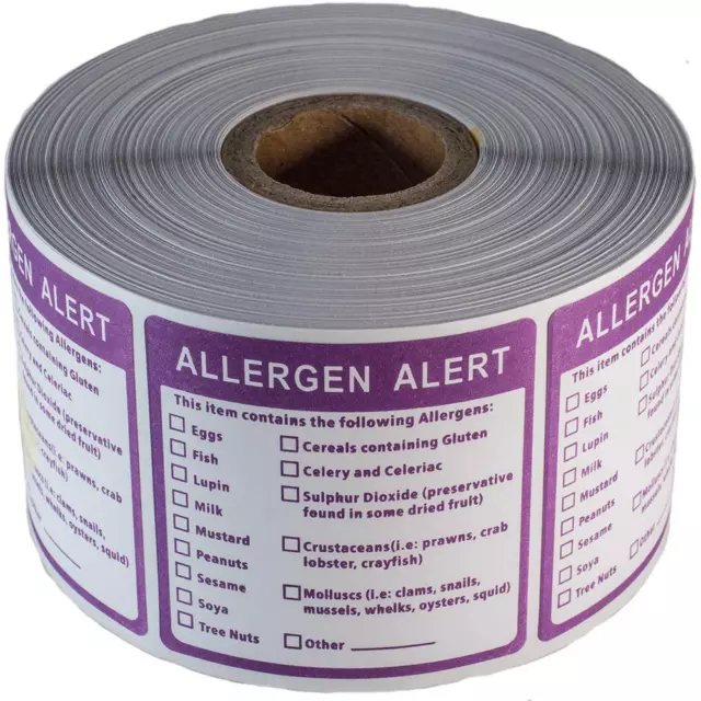 Mr-Label Catering Stickers - Allergen Alert Warning Labels - Allergy Warning