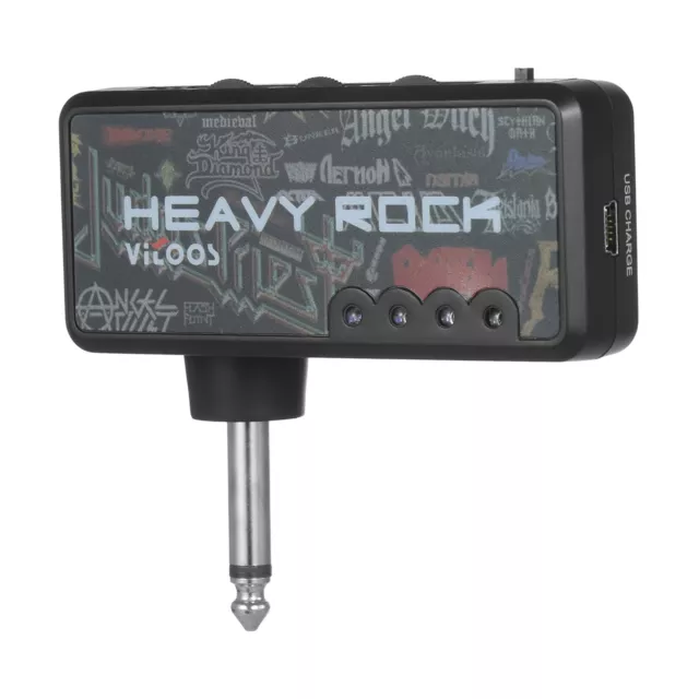 VITOOS Electric Guitar Plug Mini Headphone Amp Amplifier Heavy Rock Compact New