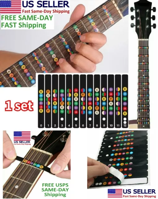 Guitar Accessories Fretboard Notes Map Sticker Fingerboard Fret Decals_Fast Ship