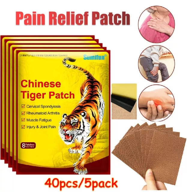 40 Tiger Patch Chinese Medical Back Heat Pain Relief Plaster Pad Balm Arthritis