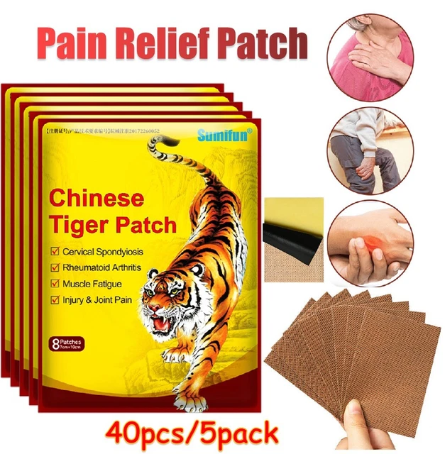 40 TIGER PATCH Chinese Medical Back Heat Pain Relief Plaster Pad Balm