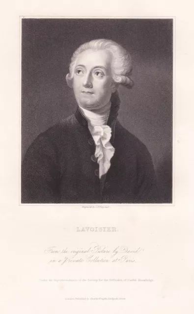 Antoine Lavoisier Nobleman French Revolution Chemist Portrait 1835