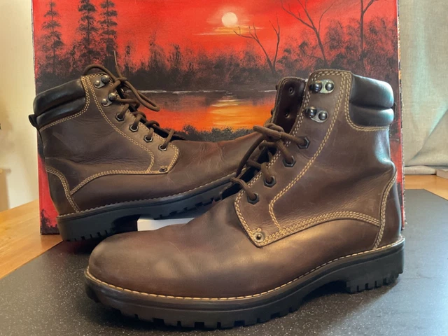 MARKS AND SPENCER Mens Leather Boots Size 11 Style No. T03 5595 Brown M S 29.99 PicClick UK