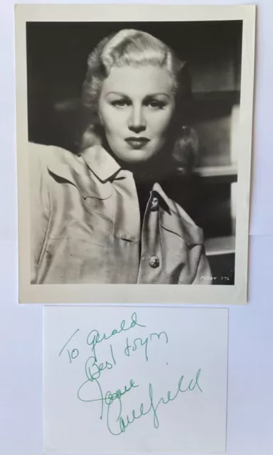 JOAN CAULFIELD Genuine Signature on Album Page + Photograph 10 x 8