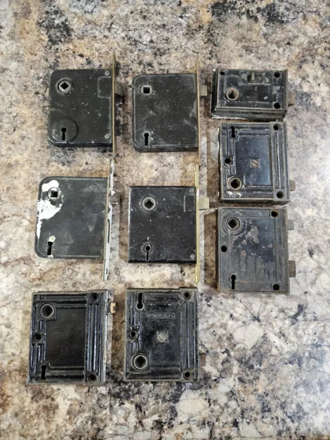 Lot Of 9 Vintage Metal Door Locks Yale Toronto Peterboro No Keys