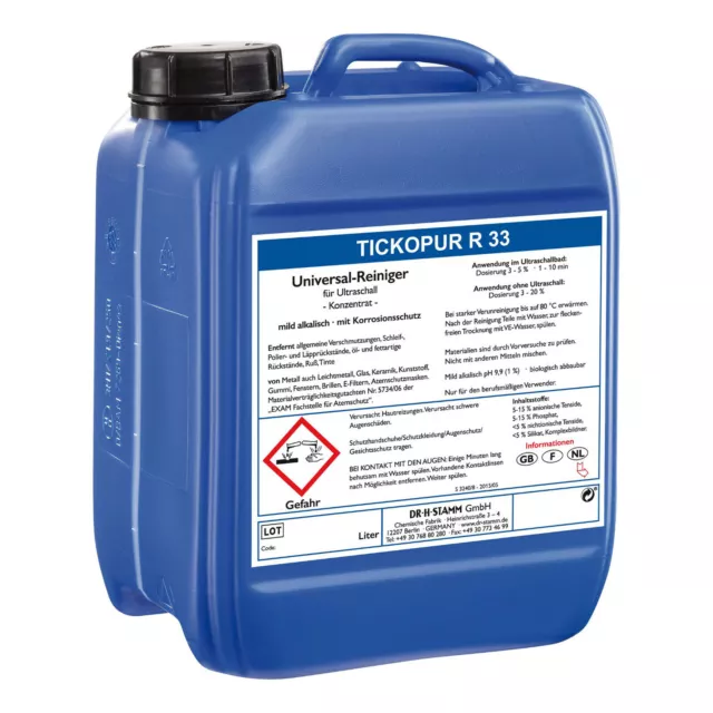 Tickopur R 33 Universal Ultraschall Reiniger 5 Liter Reinigungs Konzentrat