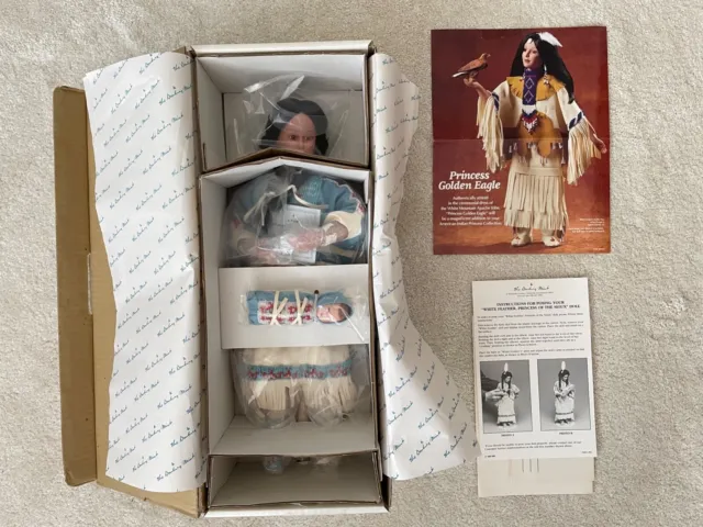 Danbury Mint White Feather Princess Of The Sioux Porcelain Doll New in Box