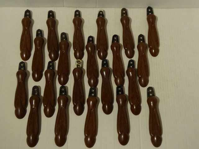 Vintage Art Deco Brown Bakelite Stair Carpet Grips / Clips x21. Good. c1930