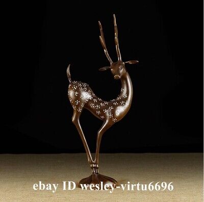 Home Decoration Brass Copper Hand-painted Lovely spotted deer Sika deer