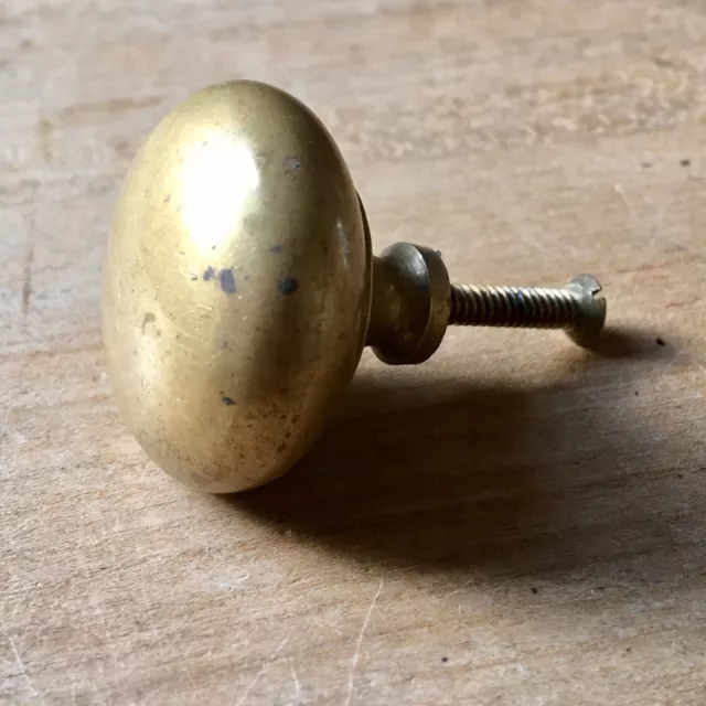 Vintage Solid Brass Cupboard Door Knob Handle Pull Round Drawer Pull