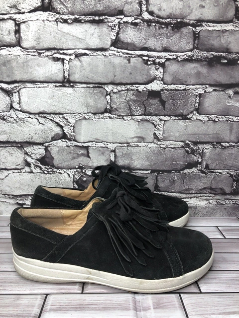 Fitflop F-Sporty II Black Fringe Suede LaceUp Sneakers Shoes Women Sz 9M US/41EU
