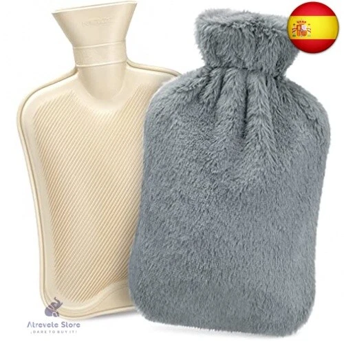Bolsa de Agua Caliente de 2L, Dawdix Botellas de Agua Caliente con Suave Felpa